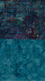 2 Fat Eighths Teal Prints Cotton Batik Fabric