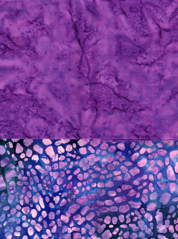 BA F2 Tex-2 Stash Builder Co-ordinating Textured Mid Purple Print with Tonal [2 Fat Quarters] Batik Fabric Patchwork and Quilting