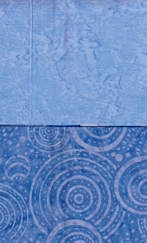 BA F2 Tex-4 Stash Builder Co-ordinating Textured Mid Blue Print with Tonal [2 Fat Quarters] Batik Fabric Patchwork and Quilting