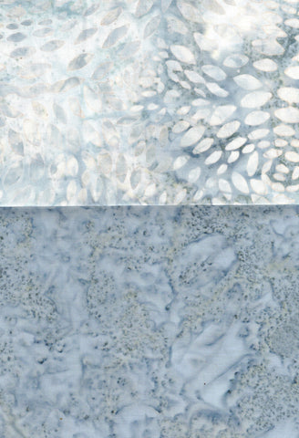 BA F2 Tex-6 Stash Builder Co-ordinating Textured Mid Grey Print with Tonal [2 Fat Quarters] Batik Fabric Patchwork and Quilting