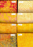 SBFQ8-12 Bundle of 8 yellow Fat Quarters, Total 2M Batik Cotton