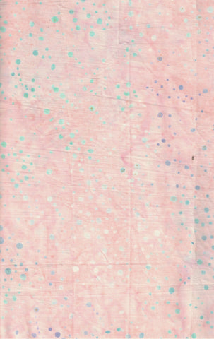 BA GY 2412 Galaxy Range Pale Pink with Soft Aqua and Blue Random Dots Batik Cotton for Patchwork and Quilting