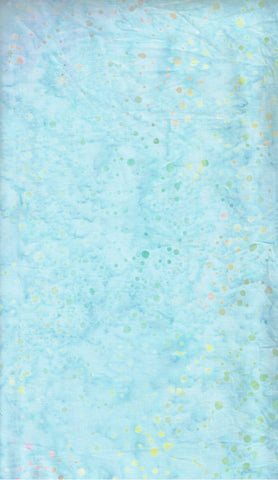 BA GY 2415 Galaxy Range Pale Aqua with Soft Tan and Yellow Random Dots Batik Cotton for Patchwork and Quilting