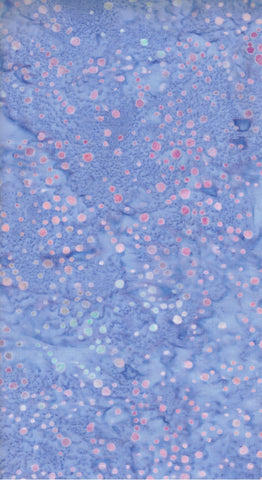 BA GY 2419 Galaxy Range Mid Blue Purple with Soft Aqua and Pink Random Dots Batik Cotton for Patchwork and Quilting