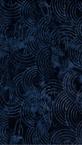 BA IN 2441 Indigo Range Dark Birds Pattern Batik Cotton for Patchwork and Quilting