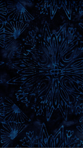 BA IN 2442 Indigo Range Dark Exploding Square Pattern Batik Cotton for Patchwork and Quilting