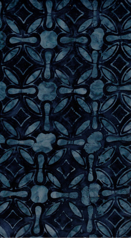 BA IN 2444 Indigo Range Medium Dark Larger Tile Pattern Batik Cotton for Patchwork and Quilting