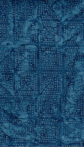 BA IN 2445 Indigo Range Medium Value Square Patterned Batik Cotton for Patchwork and Quilting