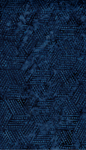 BA IN 2446 Indigo Range Medium Value Hexagonal Patterned Batik Cotton for Patchwork and Quilting