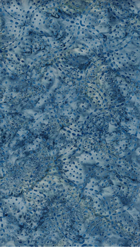 BA IN 2447 Indigo Range Mid Blue Apple Core Patterned Batik Cotton for Patchwork and Quilting