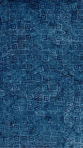 BA IN 2449 Indigo Range Mid Blue Small geometric Patterned Batik Cotton for Patchwork and Quilting