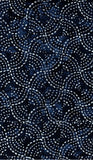 Navy blue cotton batik fabric with white abstract pattern