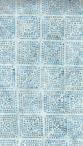 BA IN 2460 Indigo Range Mid Blue Square Dotted Pattern on Pale Blue Batik Cotton for Patchwork and Quilting