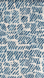 Textured blue and white patterned cotton batik fabric