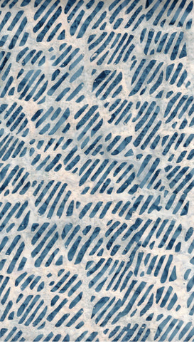 BA IN 2461 Indigo Range Mid Blue Diagonal Tile Pattern on White Batik Cotton for Patchwork and Quilting