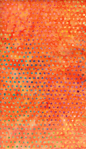 BA JS 1975 Jewel Spot Range- Mid Orange Batik Fabric for Patchwork and Quilting