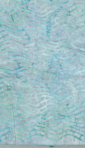 BA OM 1602 Aqua Green Wavy Tile Pattern Ocean Mandala Range Batik Fabric for Patchwork and Quilting
