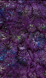 BA OM 1624 Purple Aqua Green Starburst Pattern Ocean Mandala Range Batik Fabric for Patchwork and Quilting