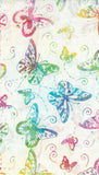BAP 809 Multi Coloured Butterflies on Cream Batik Cotton Fabric
