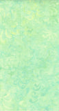 Off White Flowers on Pale Aqua cotton batik fabric