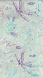 Aqua and Purple Banksia on Pale Grey cotton batik fabric.