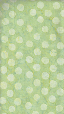 BA SS 2282 Spot Sorbet Range: Pale Lime Green with Tonal Lime Green Spots Batik Cotton for Patchwork and Quilting