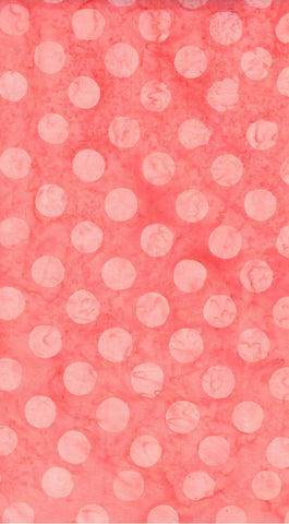 BA SS 2289 Spot Sorbet Range: Coral Pink with Tonal Pink Spots Batik Cotton for Patchwork and Quilting