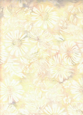 BB-80953-14 Tuscan Terrace Cream Leaves and Flowers Batik Cotton for Quilting