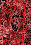 BB-81221-24 Batik Lustre Black Paisley on Bright Orange Cotton for Quilting