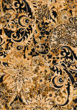 BB-81221-53 Banyan Batik Lustre Black Paisley on Golden Yellow Cotton for Quilting