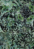 BB-81221-71 Batik Lustre Black Paisley on Lime Green Cotton for Quilting