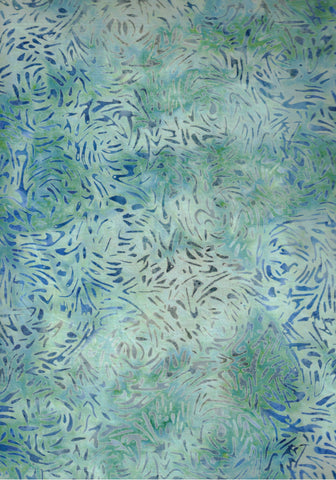 BB-81600-43 Pale Blue Aqua Floral Batik Cotton for Quilting