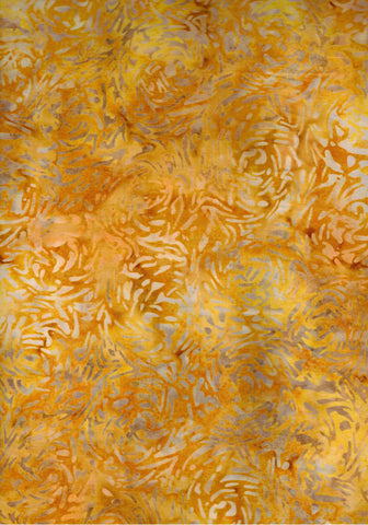 BB-81600-54 Yellow Gold Pale Floral Batik Cotton for Quilting