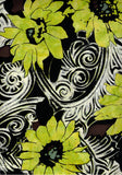 BB-83220-720 Decorative Carving Range- Lime Green Batik Cotton for Quilting/Dressmaking