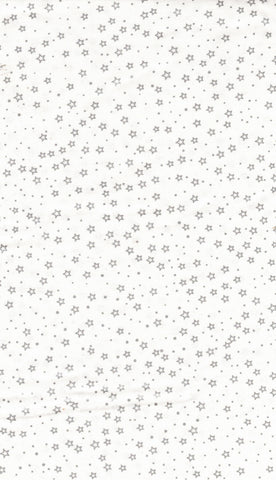 CA Silver Stars on White Anthology Fabric for Patchwork and Quilting. BCB27Q-2