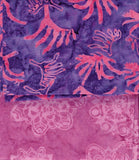 Australiana Pre Cut Reversible Grocery Bag Kits Pink Kangaroo Paw on Purple with Pink