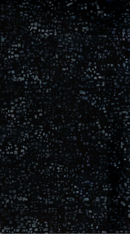 Black Batik Fabric for Patchwork, Quilting, Sewing and Textile Art: Dark Blue Grey Square Dots on Black Stamped Batik Hoffman Batik/CAWBG 765 H
