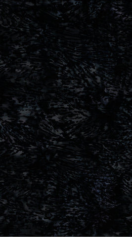 Black Batik Fabric for Patchwork, Quilting, Sewing and Textile Art: Black and Grey Squiggles on Black Stamped Batik Hoffman Batik/CAWBG 766 H