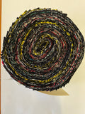 PPSQF JR Black Prints Fabric Roll 40 x  2.5" x 110 cm