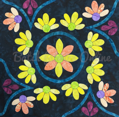 Quilt Block Pattern Garden Sundial Block 13 Paper Pattern/KPGS-13P