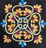 KPGS-1P Block 15 in Talavera Tile Inspired Baltimore Quilt Design called Garden Sundial