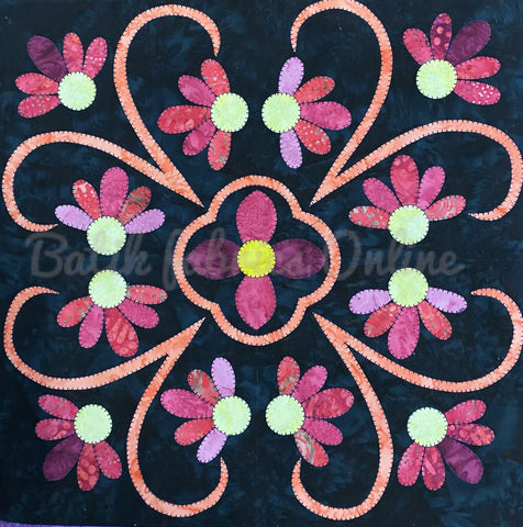 Quilt Block Pattern Garden Sundial Block 16 Paper Pattern/KPGS-16P