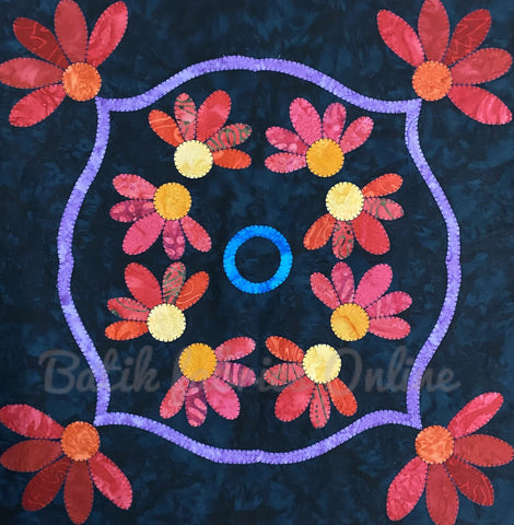 Garden Sundial Block 7 PDF Applique Pattern for Quiltmaking/KPGS-7 Download