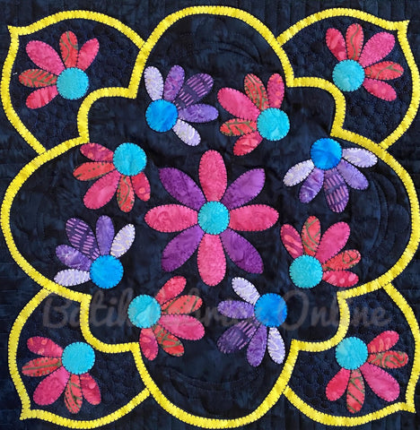 Garden Sundial Block 8 PDF Applique Pattern for Quiltmaking /KPGS-8 Download