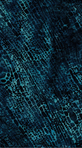 Blue Batik Fabric for Patchwork, Quilting, Sewing and Textile Art: Blue Teal Geometric Print Hoffman Batik/CAB 843 H