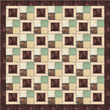 KP1K1-10BR Brown Fish by Hoffman Fabric Kit, Lounge Quilt Size 78" x 78"