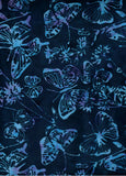 CAB 301 A Blue Purple Butterflies on  Dark Blue Anthology Batik