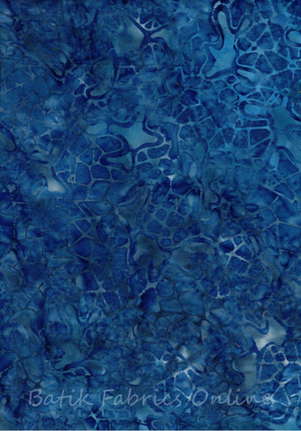 CAB 760 FB2 Floral Boutique Royal Blue and Grey Toned Geometric Curves on Royal Blue Batik Cotton for Patchwork, Quilting and Sewing.