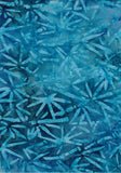 CAB 765 FB2 Floral Boutique Pale -Mid Aqua Blue Bamboo Leaves and Stalks on Mid Sky Blue Batik Cotton for Patchwork and Quilting