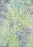 CAB 037 Blue Green Dots and Circles on Beige Grey Batik Fabric